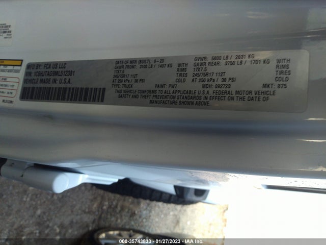 Jeep Gladiator Sport S 2021 1C6HJTAG9ML512381 Image 9