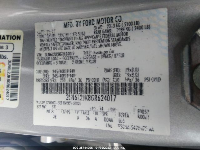 3LN6L2JK8GR624017 Lincoln MKZ