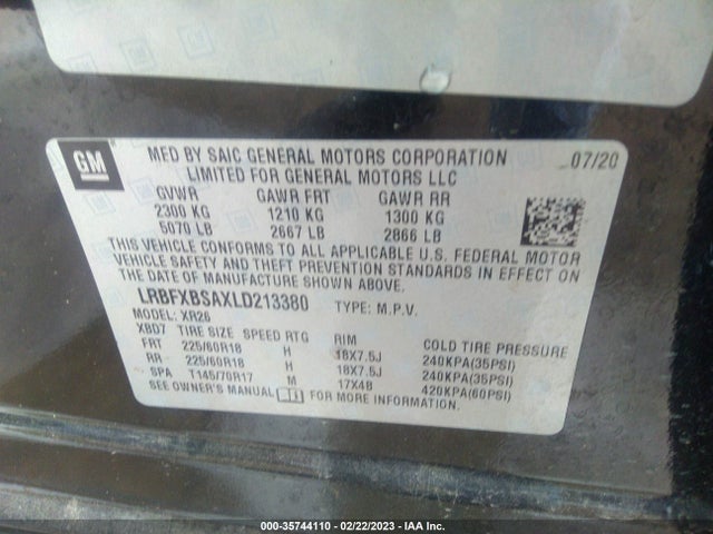 2020 Buick Envision, VIN: LRBFXBSAXLD213380