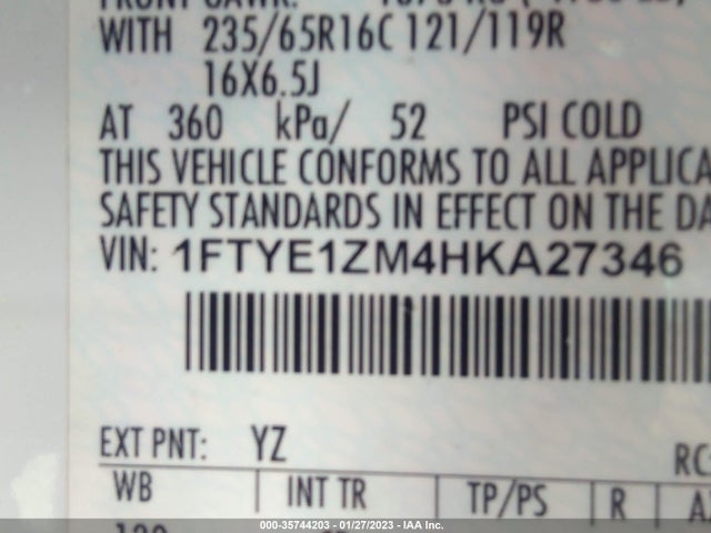 1FTYE1ZM4HKA27346 Ford Transit-150