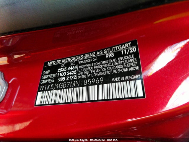 2021 Mercedes-Benz CLA-Class, VIN: W1K5J4GB7MN185969