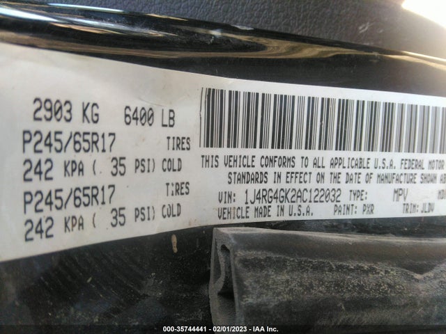 Jeep Commander Sport 2010 1J4RG4GK2AC122032 Image 9