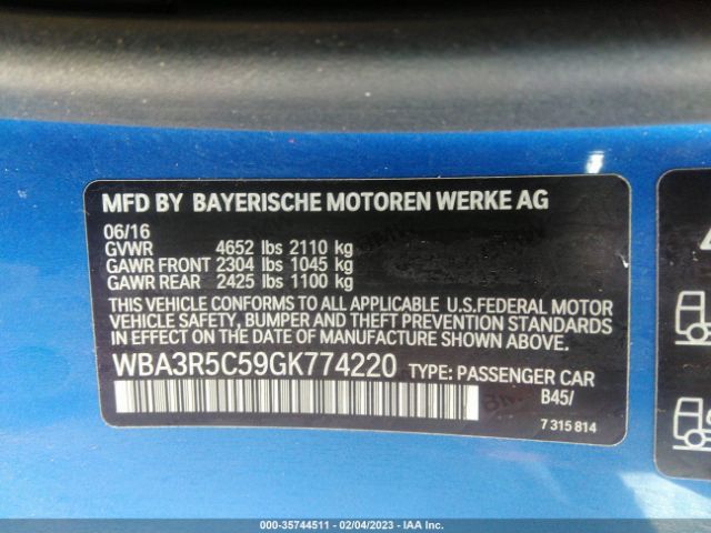 WBA3R5C59GK774220 BMW 4 Series 435i Xdrive