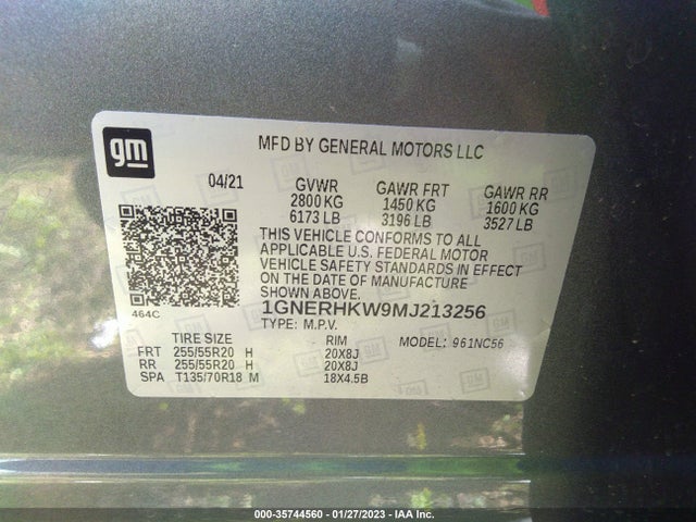 Chevrolet Traverse Lt Leather 2021 1GNERHKW9MJ213256 Image 9