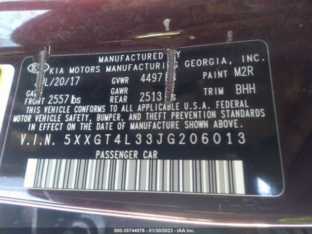 5XXGT4L33JG206013 KIA Optima Lx