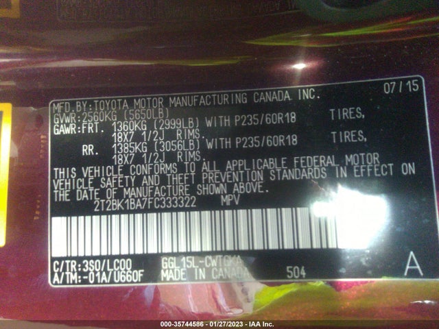 Lexus RX 350 2015 2T2BK1BA7FC333322 Image 9
