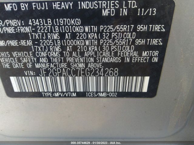 JF2GPACC7EG234268 Subaru Xv Crosstrek Premium