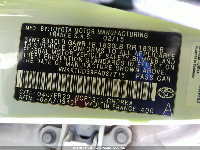 Toyota YARIS LE 2015 VNKKTUD39FA037716 Image 10