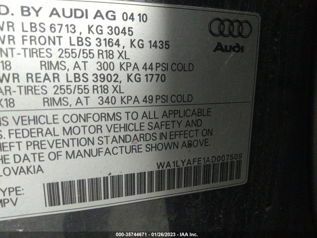 Audi Q7 3.6l Premium Plus 2010 WA1LYAFE1AD007509 Image 10