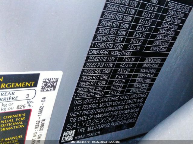 SALYB2EX0KA220078 Land Rover Range Rover Velar S