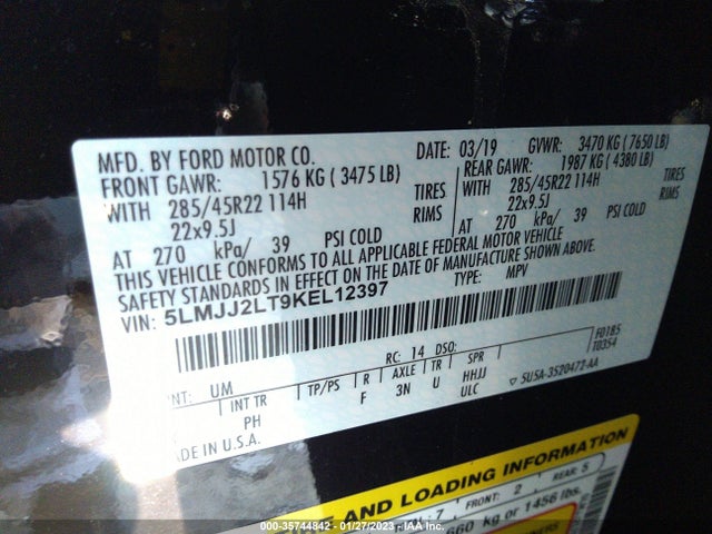 2019 Lincoln Navigator, VIN: 5LMJJ2LT9KEL12397