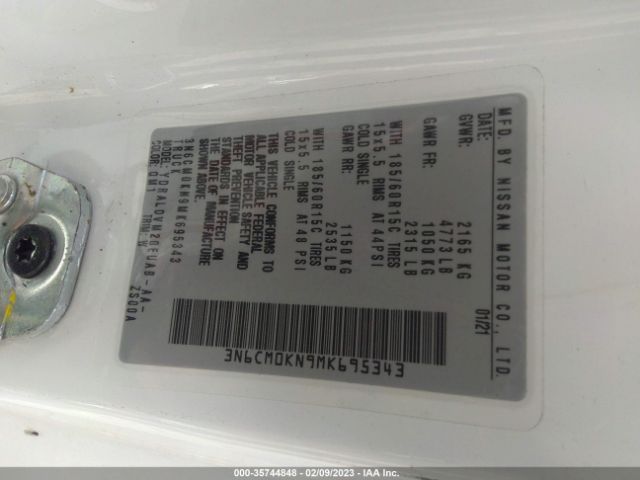 3N6CM0KN9MK695343 Nissan Nv200 Compact Cargo S Xtronic Cvt