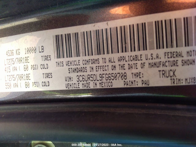 RAM 2500 Big Horn 2015 3C6UR5DL9FG650708 Image 11