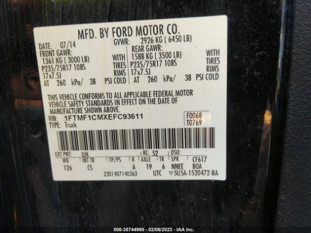 1FTMF1CMXEFC93611 Ford F-150 Xl/xlt/stx
