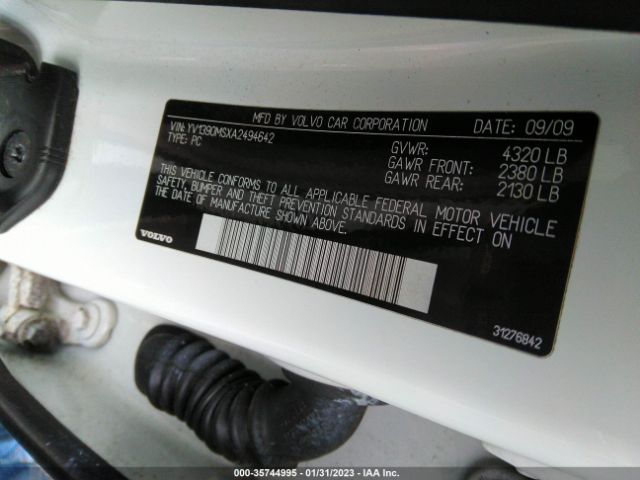 YV1390MSXA2494642 Volvo S40