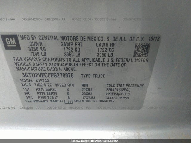 GMC Sierra 1500 Slt 2014 3GTU2VEC0EG278878 Image 9