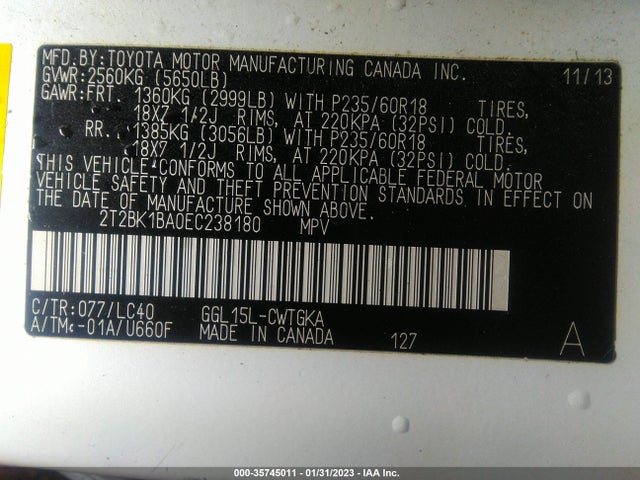 Lexus RX 350 2014 2T2BK1BA0EC238180 Image 9