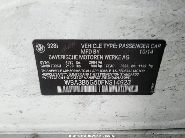 BMW 3 Series 328i Xdrive 2015 WBA3B5G50FNS14923 Image 10