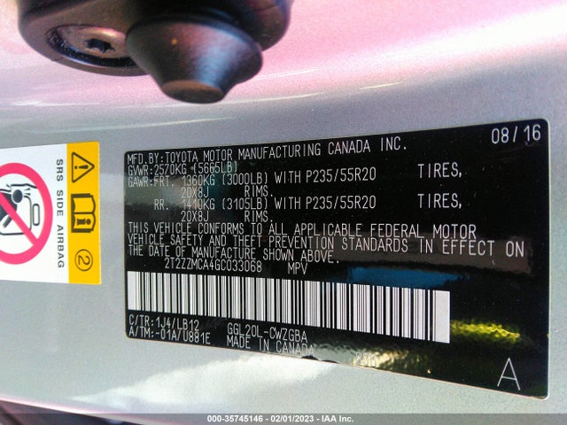 Lexus RX 350 2016 2T2ZZMCA4GC033068 Image 9