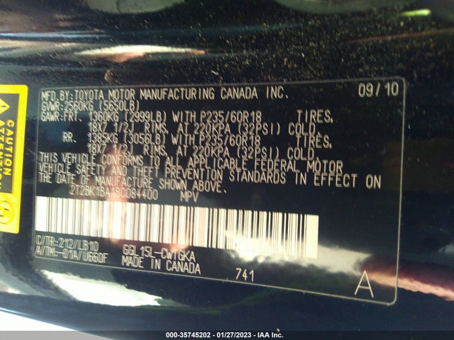 Lexus RX 350 2011 2T2BK1BA1BC084400 Image 10