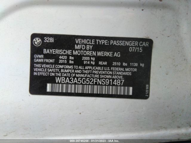 WBA3A5G52FNS91487 BMW 3 Series 328i