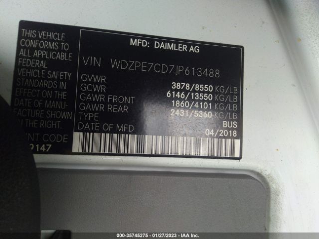 WDZPE7CD7JP613488 Mercedes-Benz SPRINTER VAN