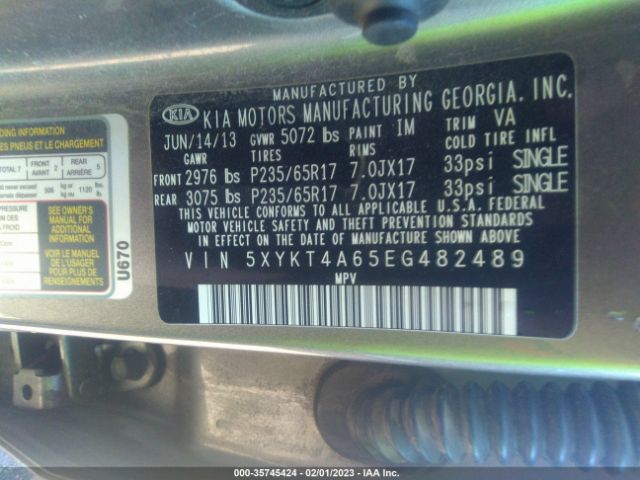 5XYKT4A65EG482489 KIA SORENTO LX