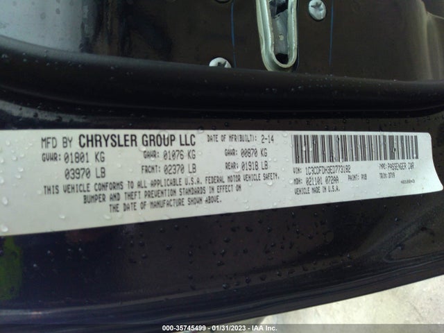 Dodge Dart Aero 2014 1C3CDFDH3ED773182 Image 9
