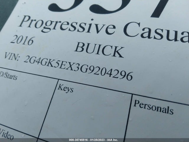 Aukcja sprzedaży 2016 Buick Regal, vin: 2G4GK5EX3G9204296, numer aukcji: 35745516