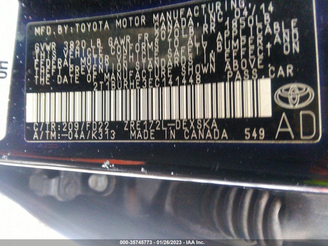 Toyota Corolla S 2014 2T1BURHE3EC141448 Image 11