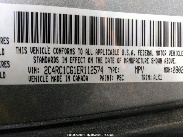 2C4RC1CG1ER112574 Chrysler Town & Country Touring-l