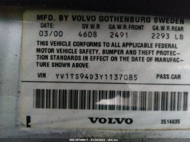 YV1TS94D3Y1137085 Volvo S80