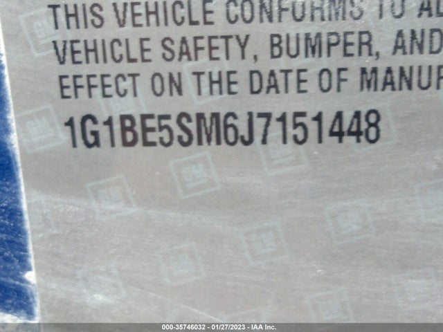 Chevrolet CRUZE LT 2018 1G1BE5SM6J7151448 Image 10
