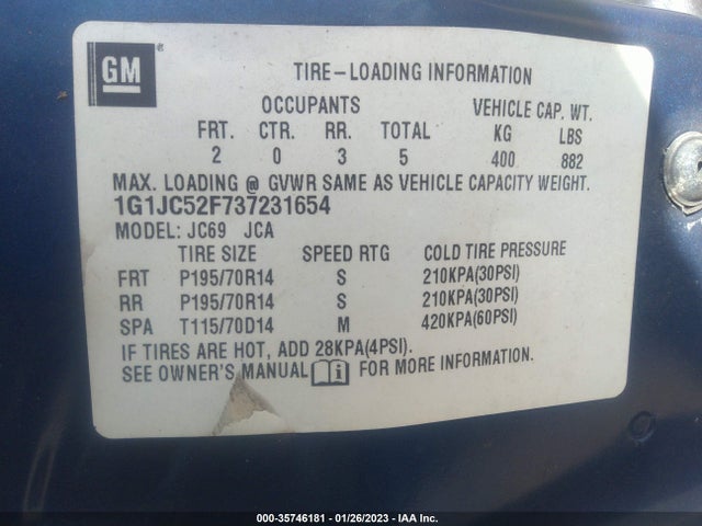 Chevrolet Cavalier 2003 1G1JC52F737231654 Image 10