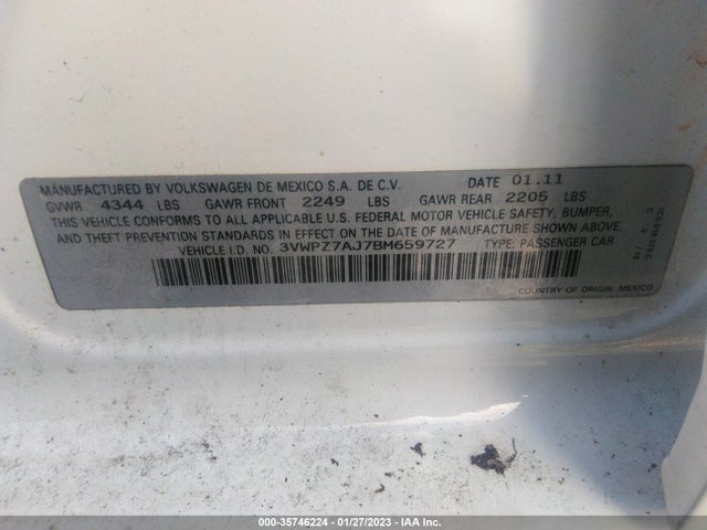 3VWPZ7AJ7BM659727 Volkswagen Jetta Sportwagen S