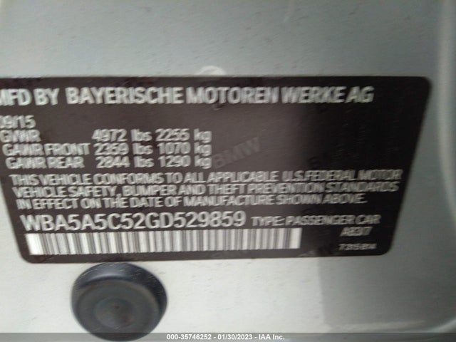 BMW 5 Series 528i 2016 WBA5A5C52GD529859 Image 9