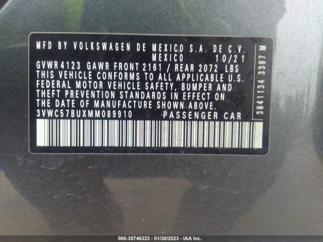 3VWC57BUXMM089910 Volkswagen Jetta S/se/r-line