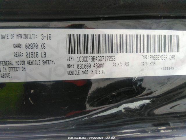 1C3CDFBB4GD717253 Dodge DART SXT