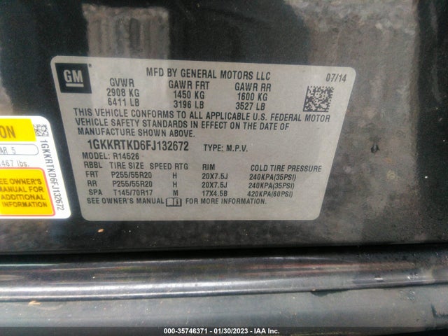GMC Acadia Denali 2015 1GKKRTKD6FJ132672 Image 11