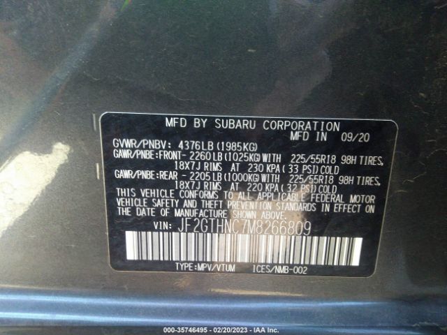 JF2GTHNC7M8266809 Subaru Crosstrek Limited
