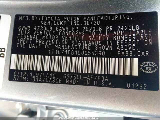 2020 Toyota Avalon, VIN: 4T1CZ1FB1LU055390