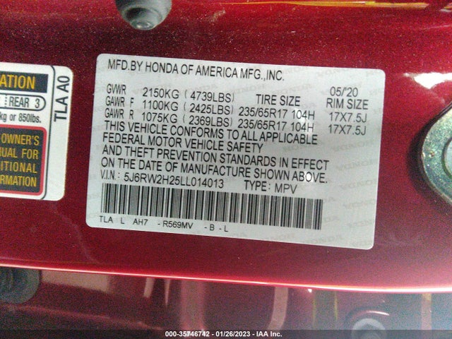 Honda CR-V LX 2020 5J6RW2H25LL014013 Image 9