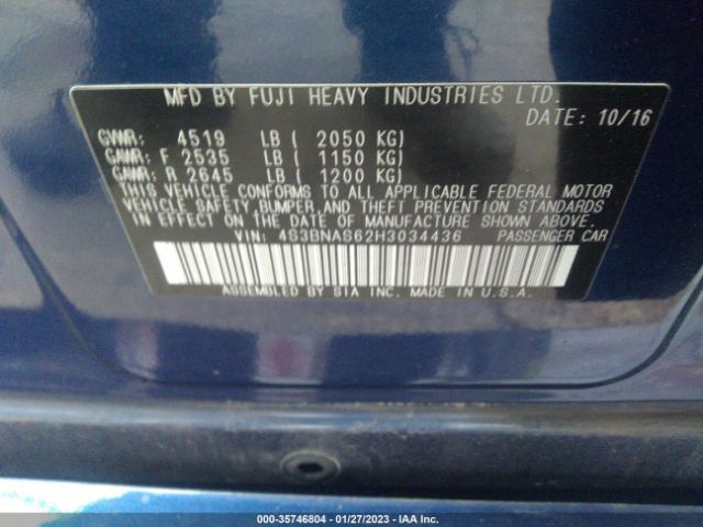 4S3BNAS62H3034436 Subaru Legacy Sport
