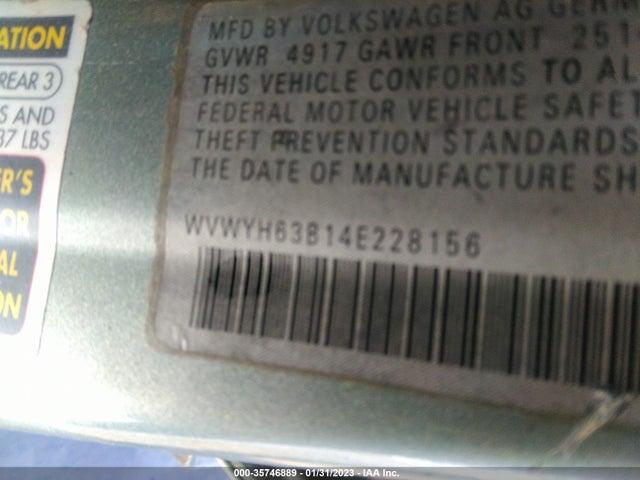 WVWYH63B14E228156 Volkswagen Passat Wagon Glx