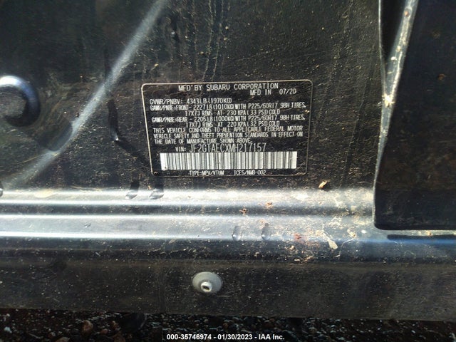 2021 SUBARU CROSSTREK PREMIUM VIN: JF2GTAECXMH217157