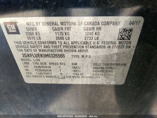 2GKFLUEK9H6326566 GMC Terrain Slt