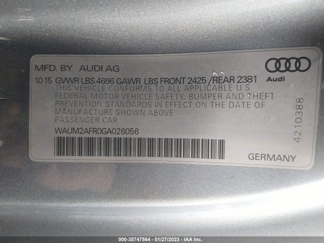 2016 Audi A5, VIN: WAUM2AFR0GA026056