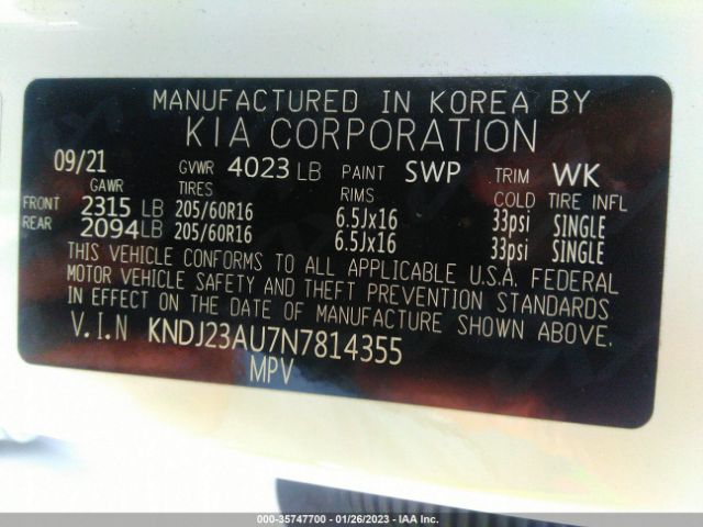KNDJ23AU7N7814355 KIA SOUL LX