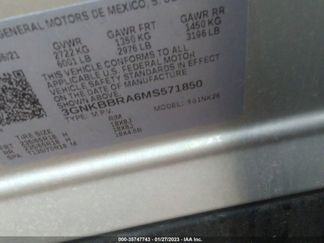 2021 CHEVROLET BLAZER LT VIN: 3GNKBBRA6MS571850