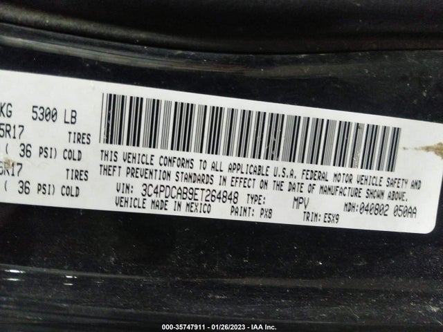 2014 DODGE JOURNEY AMERICAN VALUE PKG VIN: 3C4PDCAB9ET264848
